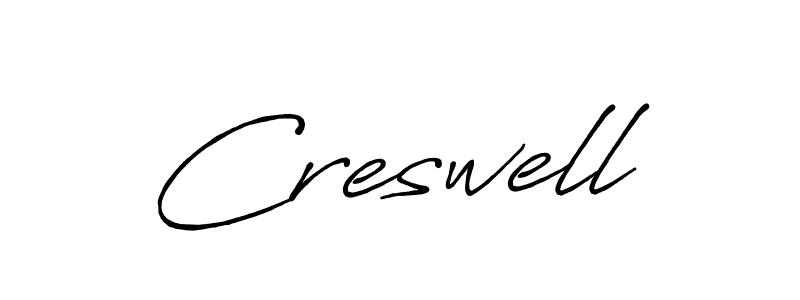 The best way (Antro_Vectra_Bolder) to make a short signature is to pick only two or three words in your name. The name Creswell include a total of six letters. For converting this name. Creswell signature style 7 images and pictures png