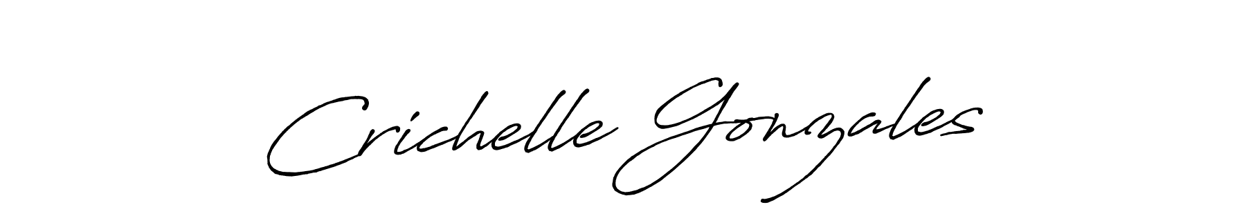 It looks lik you need a new signature style for name Crichelle Gonzales. Design unique handwritten (Antro_Vectra_Bolder) signature with our free signature maker in just a few clicks. Crichelle Gonzales signature style 7 images and pictures png