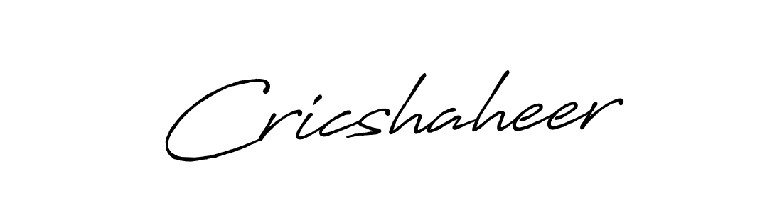 Similarly Antro_Vectra_Bolder is the best handwritten signature design. Signature creator online .You can use it as an online autograph creator for name Cricshaheer. Cricshaheer signature style 7 images and pictures png