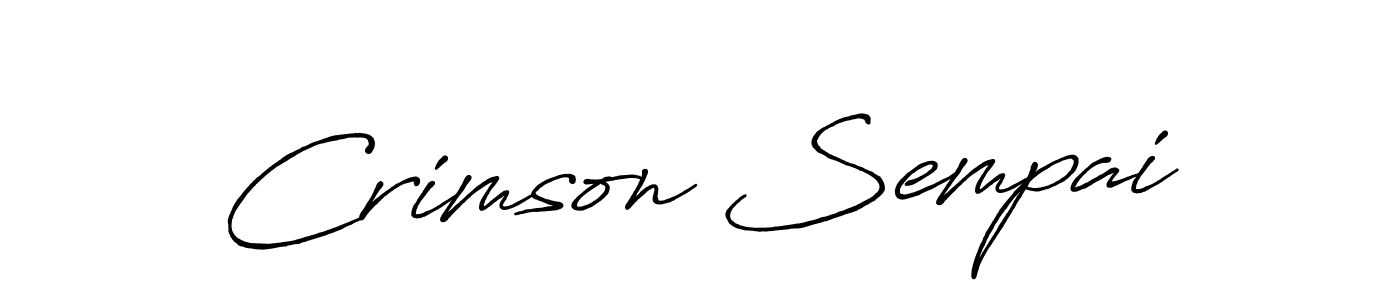 Make a beautiful signature design for name Crimson Sempai. With this signature (Antro_Vectra_Bolder) style, you can create a handwritten signature for free. Crimson Sempai signature style 7 images and pictures png