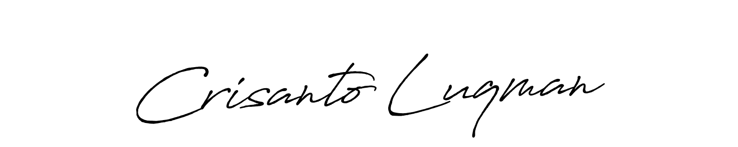 The best way (Antro_Vectra_Bolder) to make a short signature is to pick only two or three words in your name. The name Crisanto Luqman include a total of six letters. For converting this name. Crisanto Luqman signature style 7 images and pictures png