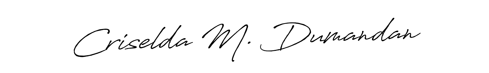 Antro_Vectra_Bolder is a professional signature style that is perfect for those who want to add a touch of class to their signature. It is also a great choice for those who want to make their signature more unique. Get Criselda M. Dumandan name to fancy signature for free. Criselda M. Dumandan signature style 7 images and pictures png