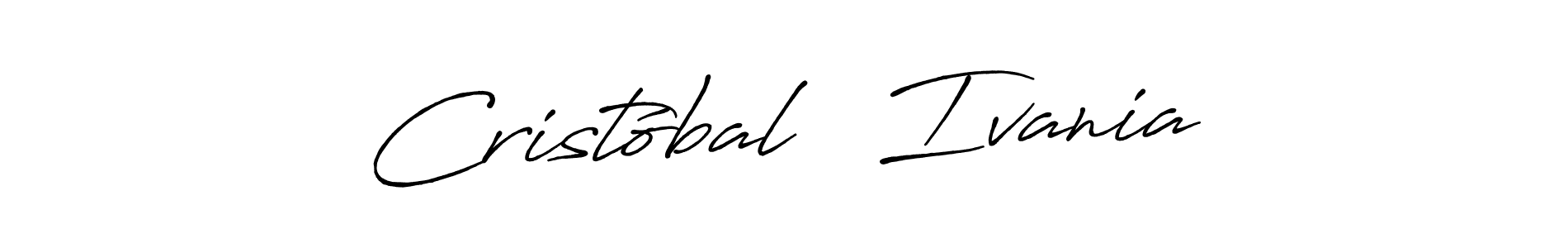 How to make Cristóbal   Ivania name signature. Use Antro_Vectra_Bolder style for creating short signs online. This is the latest handwritten sign. Cristóbal   Ivania signature style 7 images and pictures png