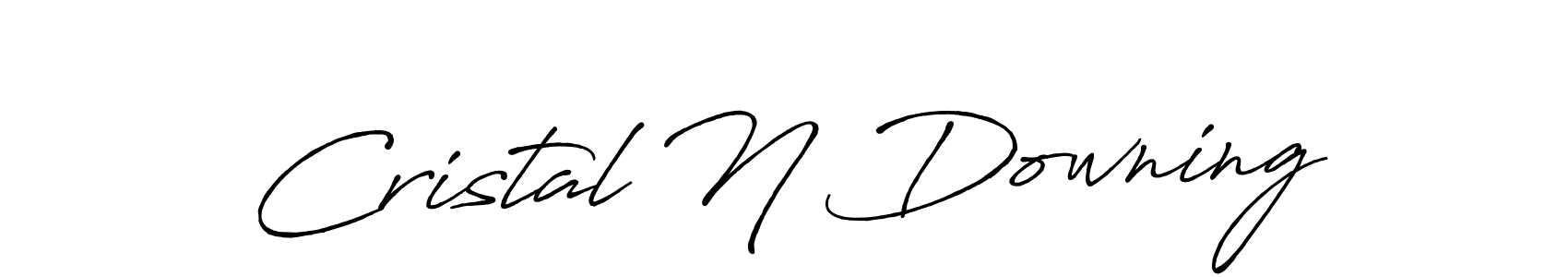 Make a beautiful signature design for name Cristal N Downing. With this signature (Antro_Vectra_Bolder) style, you can create a handwritten signature for free. Cristal N Downing signature style 7 images and pictures png