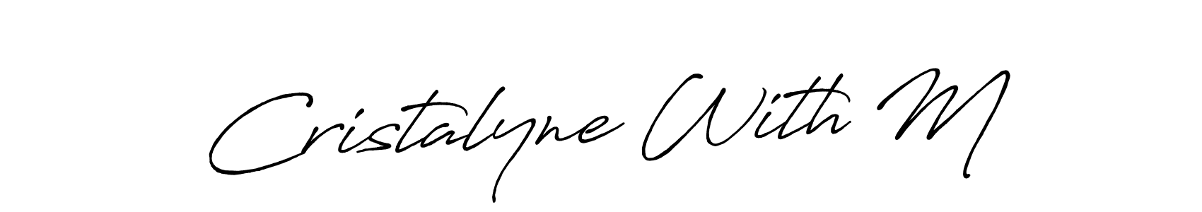 Similarly Antro_Vectra_Bolder is the best handwritten signature design. Signature creator online .You can use it as an online autograph creator for name Cristalyne With M. Cristalyne With M signature style 7 images and pictures png
