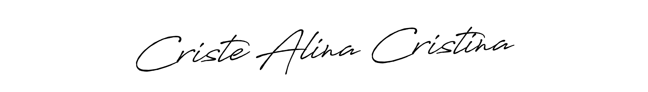 Antro_Vectra_Bolder is a professional signature style that is perfect for those who want to add a touch of class to their signature. It is also a great choice for those who want to make their signature more unique. Get Criste Alina Cristina name to fancy signature for free. Criste Alina Cristina signature style 7 images and pictures png