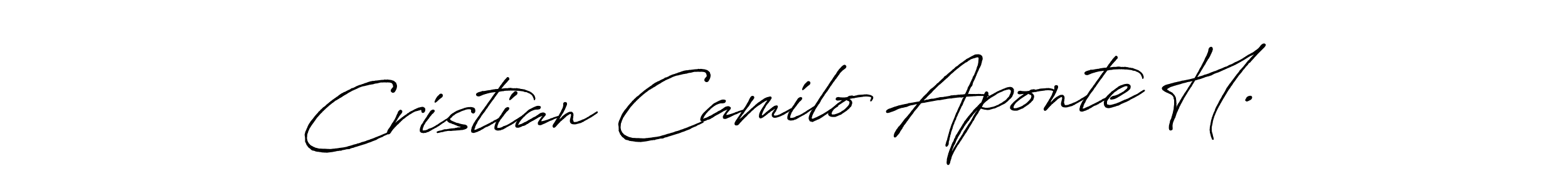 if you are searching for the best signature style for your name Cristian Camilo Aponte H.. so please give up your signature search. here we have designed multiple signature styles  using Antro_Vectra_Bolder. Cristian Camilo Aponte H. signature style 7 images and pictures png