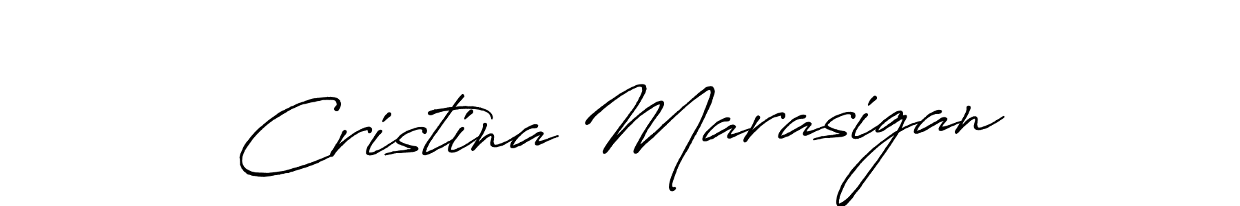 How to make Cristina Marasigan name signature. Use Antro_Vectra_Bolder style for creating short signs online. This is the latest handwritten sign. Cristina Marasigan signature style 7 images and pictures png