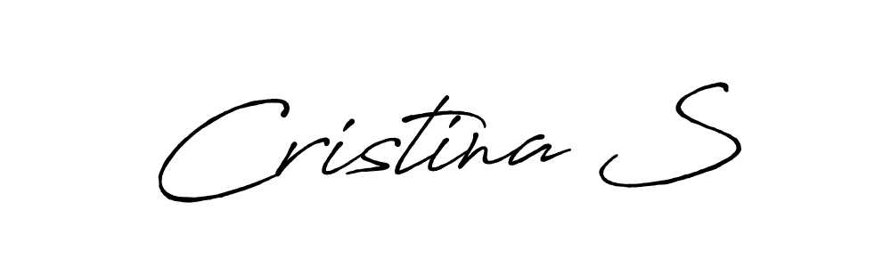 if you are searching for the best signature style for your name Cristina S. so please give up your signature search. here we have designed multiple signature styles  using Antro_Vectra_Bolder. Cristina S signature style 7 images and pictures png