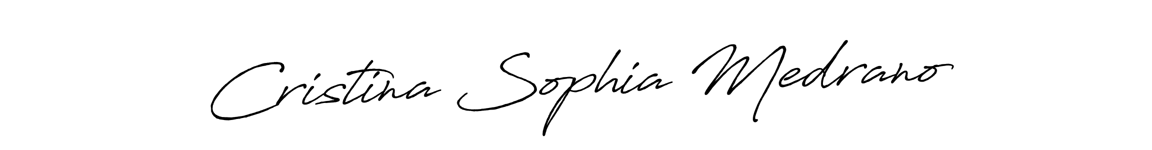 You should practise on your own different ways (Antro_Vectra_Bolder) to write your name (Cristina Sophia Medrano) in signature. don't let someone else do it for you. Cristina Sophia Medrano signature style 7 images and pictures png