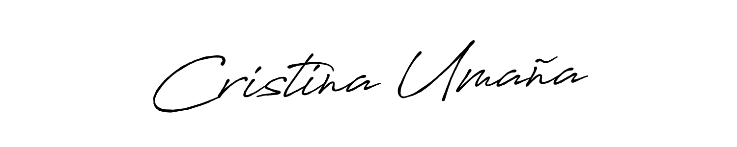 Design your own signature with our free online signature maker. With this signature software, you can create a handwritten (Antro_Vectra_Bolder) signature for name Cristina Umaña. Cristina Umaña signature style 7 images and pictures png