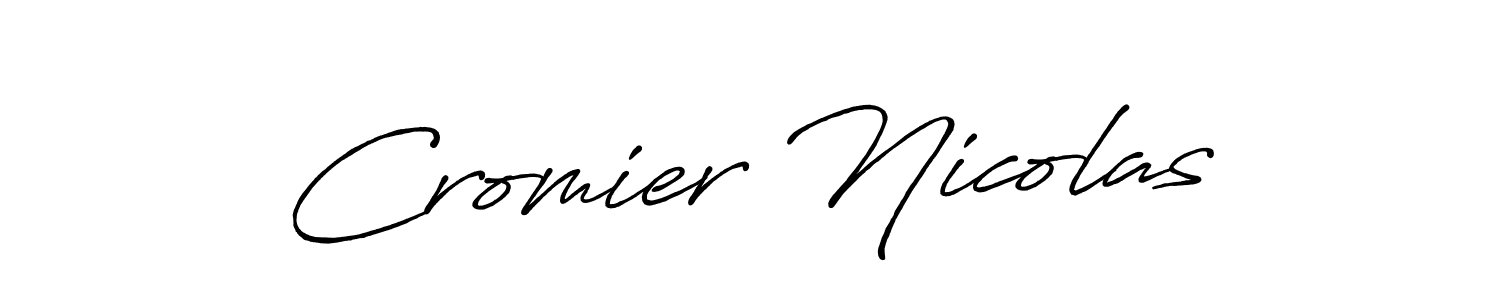 How to make Cromier Nicolas name signature. Use Antro_Vectra_Bolder style for creating short signs online. This is the latest handwritten sign. Cromier Nicolas signature style 7 images and pictures png