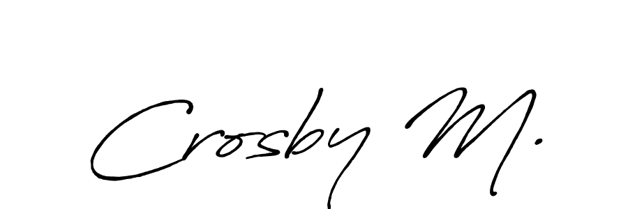 The best way (Antro_Vectra_Bolder) to make a short signature is to pick only two or three words in your name. The name Crosby M. include a total of six letters. For converting this name. Crosby M. signature style 7 images and pictures png