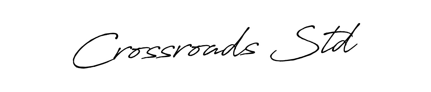 Make a beautiful signature design for name Crossroads Std. With this signature (Antro_Vectra_Bolder) style, you can create a handwritten signature for free. Crossroads Std signature style 7 images and pictures png