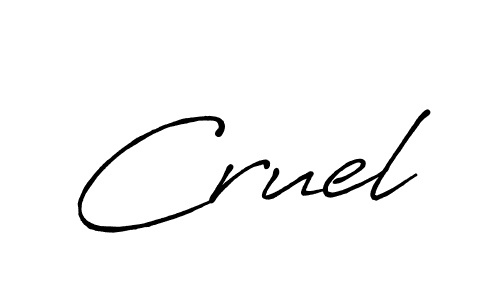 Make a beautiful signature design for name Cruel. With this signature (Antro_Vectra_Bolder) style, you can create a handwritten signature for free. Cruel signature style 7 images and pictures png