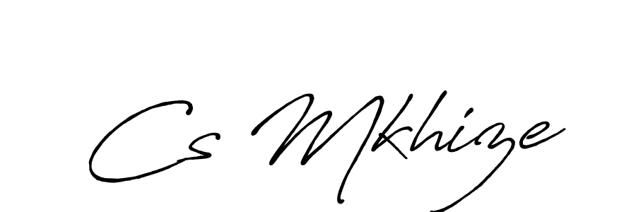 How to make Cs Mkhize name signature. Use Antro_Vectra_Bolder style for creating short signs online. This is the latest handwritten sign. Cs Mkhize signature style 7 images and pictures png