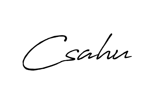Use a signature maker to create a handwritten signature online. With this signature software, you can design (Antro_Vectra_Bolder) your own signature for name Csahu. Csahu signature style 7 images and pictures png