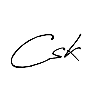 Make a beautiful signature design for name Csk. With this signature (Antro_Vectra_Bolder) style, you can create a handwritten signature for free. Csk signature style 7 images and pictures png