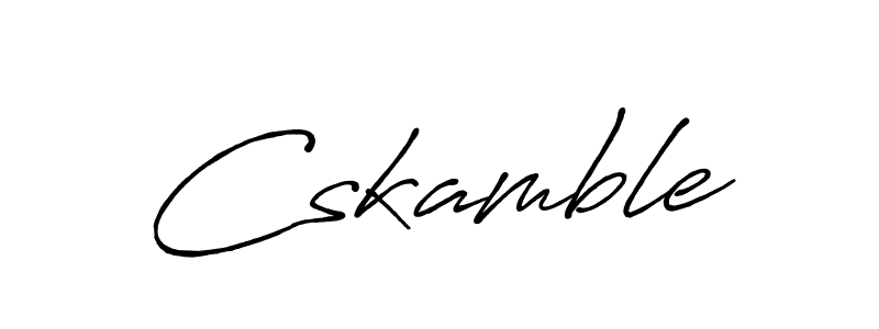 Make a beautiful signature design for name Cskamble. With this signature (Antro_Vectra_Bolder) style, you can create a handwritten signature for free. Cskamble signature style 7 images and pictures png