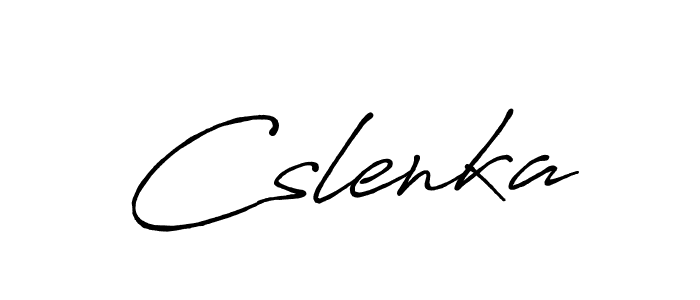 Use a signature maker to create a handwritten signature online. With this signature software, you can design (Antro_Vectra_Bolder) your own signature for name Cslenka. Cslenka signature style 7 images and pictures png