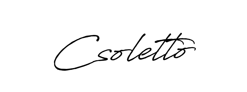 Similarly Antro_Vectra_Bolder is the best handwritten signature design. Signature creator online .You can use it as an online autograph creator for name Csoletto. Csoletto signature style 7 images and pictures png