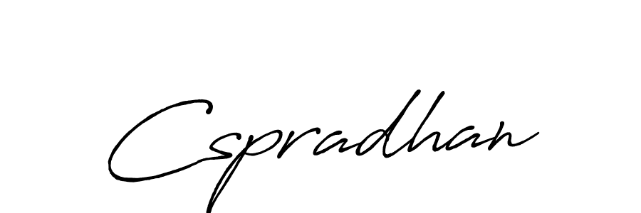 Use a signature maker to create a handwritten signature online. With this signature software, you can design (Antro_Vectra_Bolder) your own signature for name Cspradhan. Cspradhan signature style 7 images and pictures png