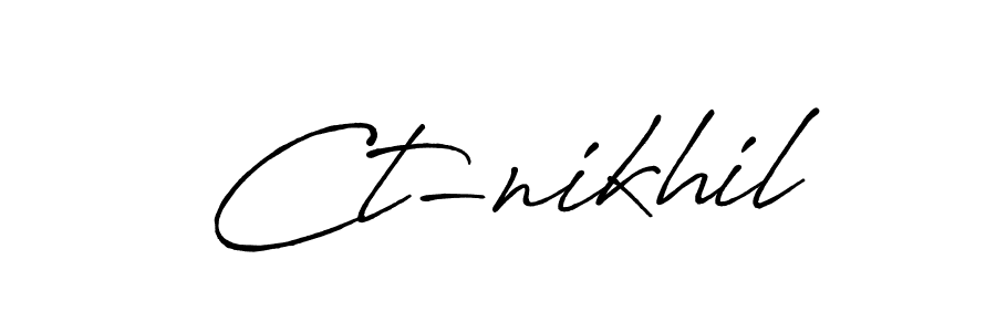 Ct-nikhil stylish signature style. Best Handwritten Sign (Antro_Vectra_Bolder) for my name. Handwritten Signature Collection Ideas for my name Ct-nikhil. Ct-nikhil signature style 7 images and pictures png