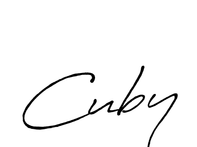 Cuby stylish signature style. Best Handwritten Sign (Antro_Vectra_Bolder) for my name. Handwritten Signature Collection Ideas for my name Cuby. Cuby signature style 7 images and pictures png