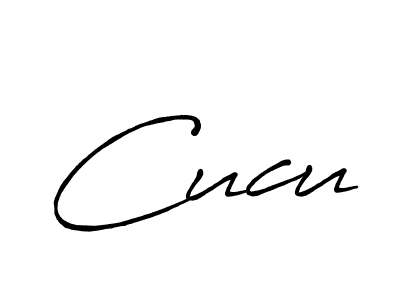 Cucu stylish signature style. Best Handwritten Sign (Antro_Vectra_Bolder) for my name. Handwritten Signature Collection Ideas for my name Cucu. Cucu signature style 7 images and pictures png