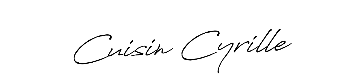 How to make Cuisin Cyrille name signature. Use Antro_Vectra_Bolder style for creating short signs online. This is the latest handwritten sign. Cuisin Cyrille signature style 7 images and pictures png