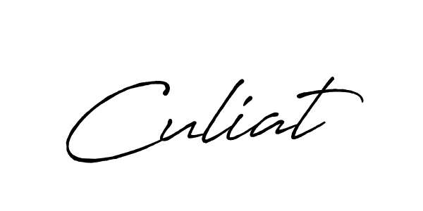 The best way (Antro_Vectra_Bolder) to make a short signature is to pick only two or three words in your name. The name Culiat include a total of six letters. For converting this name. Culiat signature style 7 images and pictures png