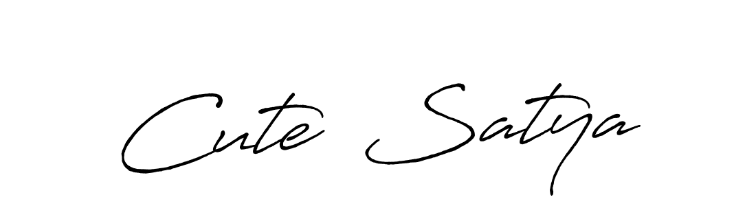 Design your own signature with our free online signature maker. With this signature software, you can create a handwritten (Antro_Vectra_Bolder) signature for name Cute  Satya. Cute  Satya signature style 7 images and pictures png