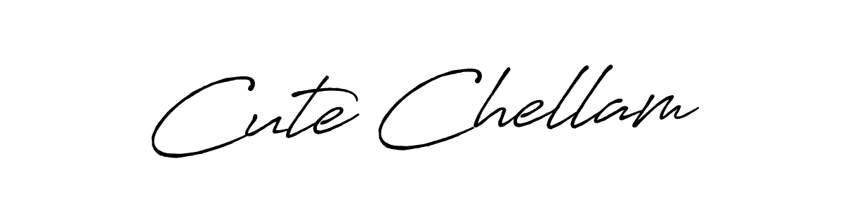 The best way (Antro_Vectra_Bolder) to make a short signature is to pick only two or three words in your name. The name Cute Chellam include a total of six letters. For converting this name. Cute Chellam signature style 7 images and pictures png