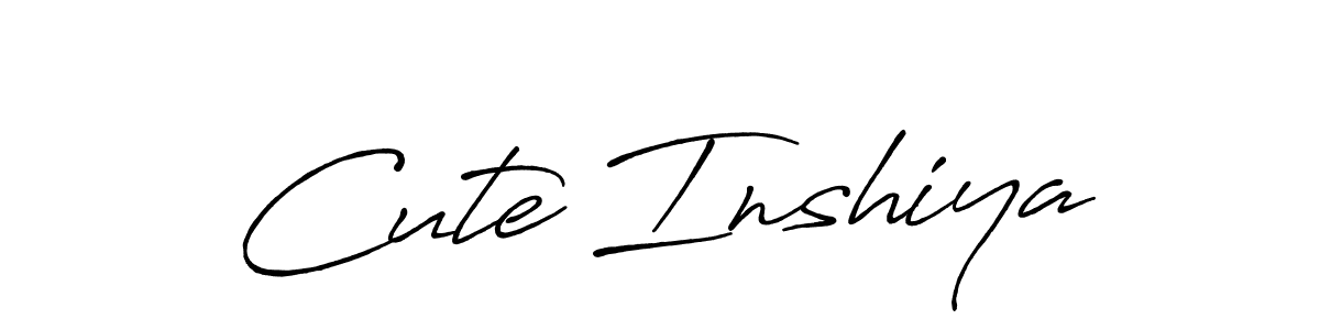 Use a signature maker to create a handwritten signature online. With this signature software, you can design (Antro_Vectra_Bolder) your own signature for name Cute Inshiya. Cute Inshiya signature style 7 images and pictures png
