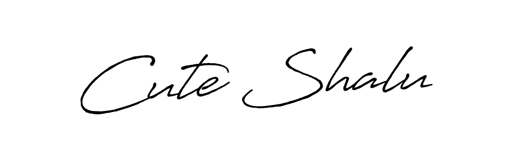The best way (Antro_Vectra_Bolder) to make a short signature is to pick only two or three words in your name. The name Cute Shalu include a total of six letters. For converting this name. Cute Shalu signature style 7 images and pictures png