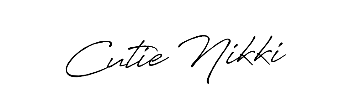Use a signature maker to create a handwritten signature online. With this signature software, you can design (Antro_Vectra_Bolder) your own signature for name Cutie Nikki. Cutie Nikki signature style 7 images and pictures png