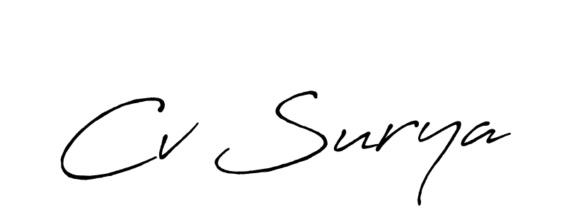 Use a signature maker to create a handwritten signature online. With this signature software, you can design (Antro_Vectra_Bolder) your own signature for name Cv Surya. Cv Surya signature style 7 images and pictures png