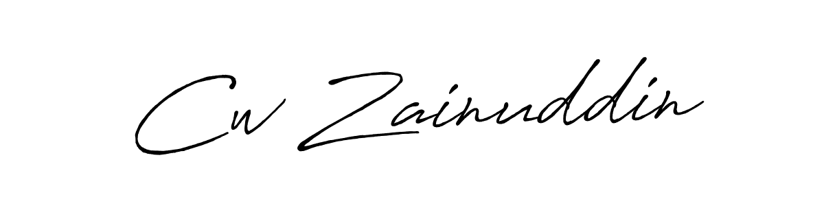 How to Draw Cw Zainuddin signature style? Antro_Vectra_Bolder is a latest design signature styles for name Cw Zainuddin. Cw Zainuddin signature style 7 images and pictures png