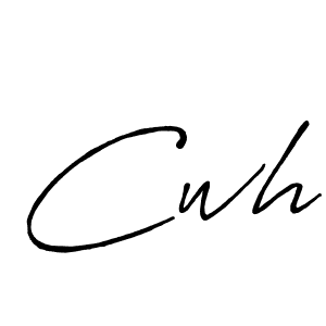 Use a signature maker to create a handwritten signature online. With this signature software, you can design (Antro_Vectra_Bolder) your own signature for name Cwh. Cwh signature style 7 images and pictures png