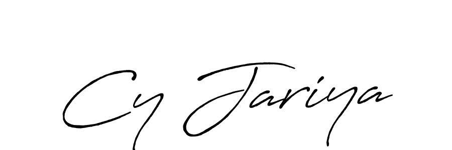 How to make Cy Jariya name signature. Use Antro_Vectra_Bolder style for creating short signs online. This is the latest handwritten sign. Cy Jariya signature style 7 images and pictures png