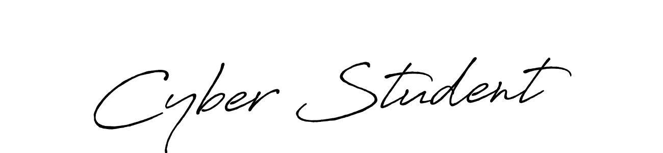 Make a beautiful signature design for name Cyber Student. With this signature (Antro_Vectra_Bolder) style, you can create a handwritten signature for free. Cyber Student signature style 7 images and pictures png