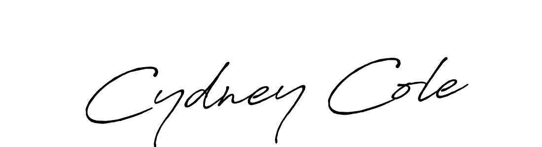 Cydney Cole stylish signature style. Best Handwritten Sign (Antro_Vectra_Bolder) for my name. Handwritten Signature Collection Ideas for my name Cydney Cole. Cydney Cole signature style 7 images and pictures png