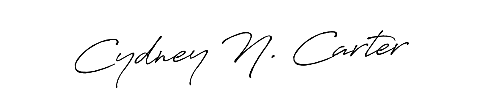 Make a beautiful signature design for name Cydney N. Carter. With this signature (Antro_Vectra_Bolder) style, you can create a handwritten signature for free. Cydney N. Carter signature style 7 images and pictures png