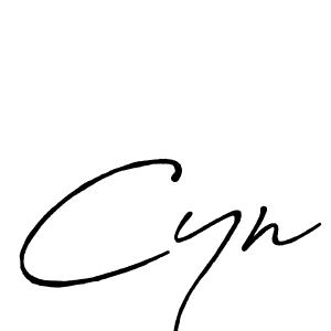 Cyn stylish signature style. Best Handwritten Sign (Antro_Vectra_Bolder) for my name. Handwritten Signature Collection Ideas for my name Cyn. Cyn signature style 7 images and pictures png