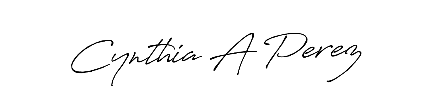 Make a beautiful signature design for name Cynthia A Perez. With this signature (Antro_Vectra_Bolder) style, you can create a handwritten signature for free. Cynthia A Perez signature style 7 images and pictures png