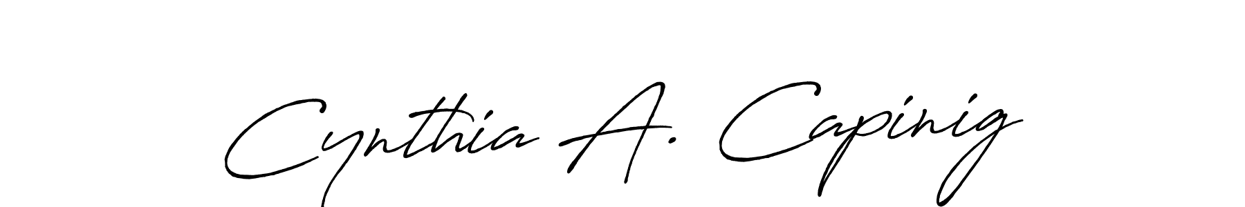 Create a beautiful signature design for name Cynthia A. Capinig. With this signature (Antro_Vectra_Bolder) fonts, you can make a handwritten signature for free. Cynthia A. Capinig signature style 7 images and pictures png