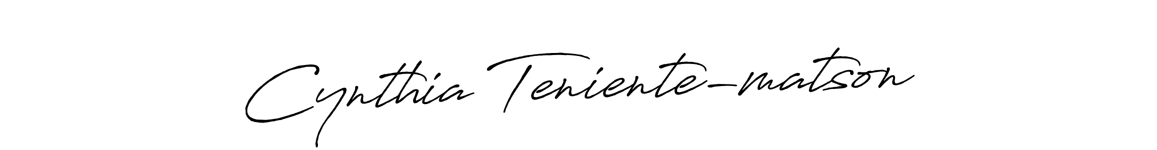 Create a beautiful signature design for name Cynthia Teniente-matson. With this signature (Antro_Vectra_Bolder) fonts, you can make a handwritten signature for free. Cynthia Teniente-matson signature style 7 images and pictures png