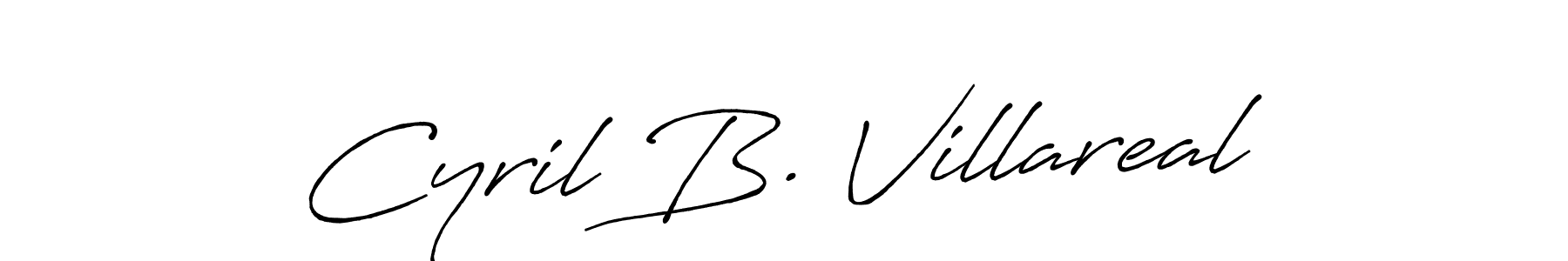 Make a beautiful signature design for name Cyril B. Villareal. With this signature (Antro_Vectra_Bolder) style, you can create a handwritten signature for free. Cyril B. Villareal signature style 7 images and pictures png