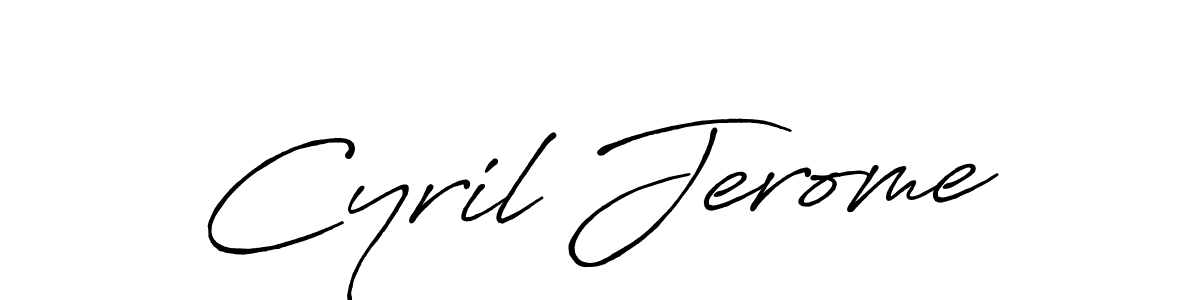 Make a beautiful signature design for name Cyril Jerome. With this signature (Antro_Vectra_Bolder) style, you can create a handwritten signature for free. Cyril Jerome signature style 7 images and pictures png