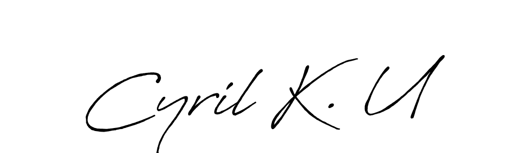 Create a beautiful signature design for name Cyril K. U. With this signature (Antro_Vectra_Bolder) fonts, you can make a handwritten signature for free. Cyril K. U signature style 7 images and pictures png